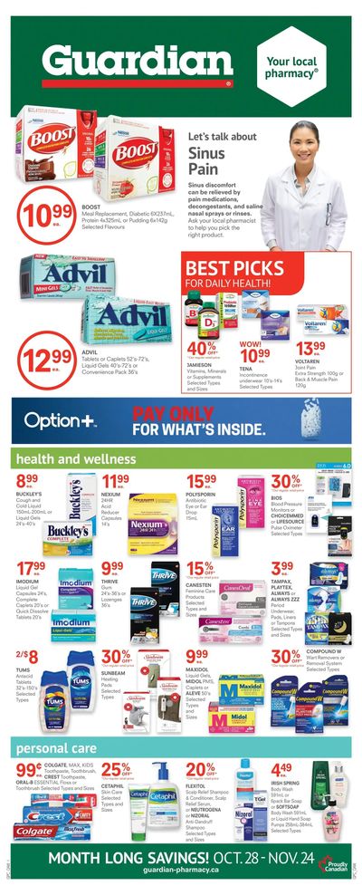 Guardian Pharmacy Monthly Flyer October 28 to November 24