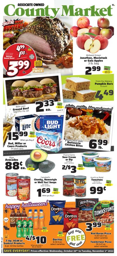 County Market (IL, IN, MO) Weekly Ad Flyer Specials October 26 to November 1, 2022