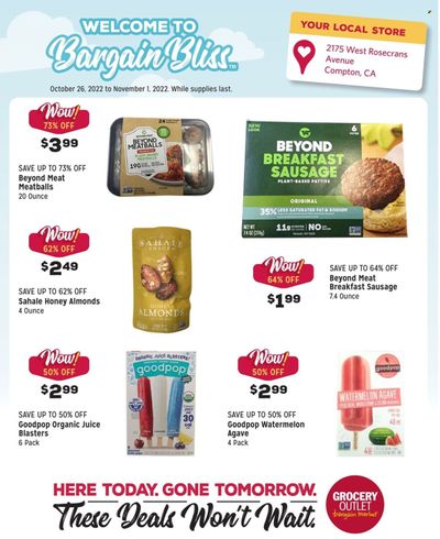 Grocery Outlet (CA, ID, OR, PA, WA) Weekly Ad Flyer Specials October 26 to November 1, 2022