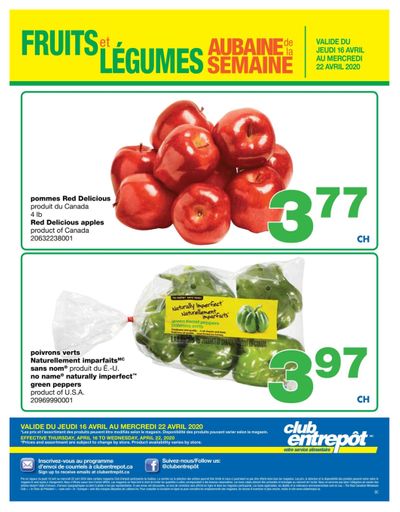 Wholesale Club (QC) Produce Deal of the Week Flyer April 16 to 22