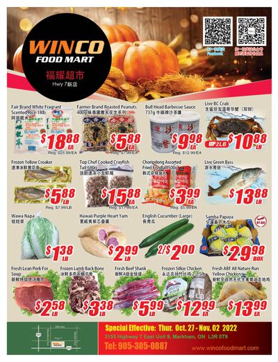 WinCo Food Mart (HWY 7) Flyer October 27 to November 2