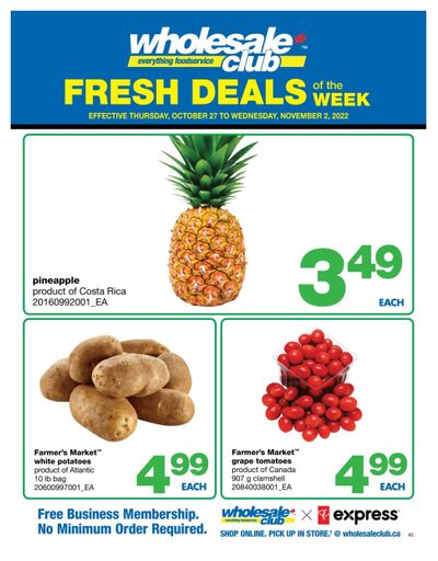 Wholesale Club (Atlantic) Fresh Deals of the Week Flyer October 27 to November 2