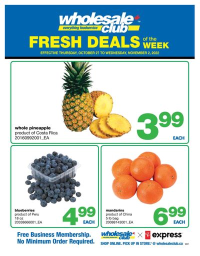 Wholesale Club (West) Fresh Deals of the Week Flyer October 27 to November 2