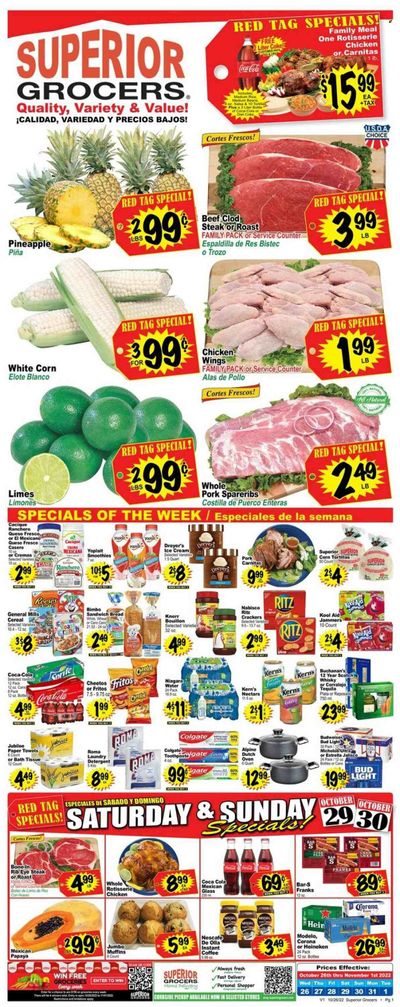 Superior Grocers (CA) Weekly Ad Flyer Specials October 26 to November 1, 2022