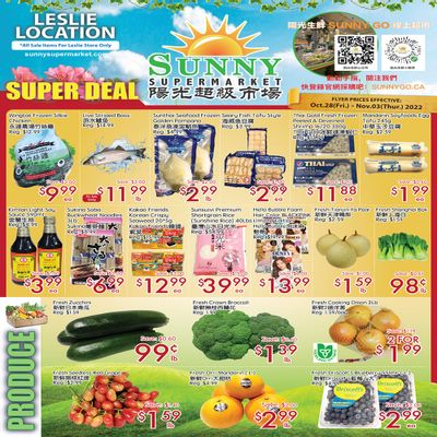 Sunny Supermarket (Leslie) Flyer October 28 to November 3