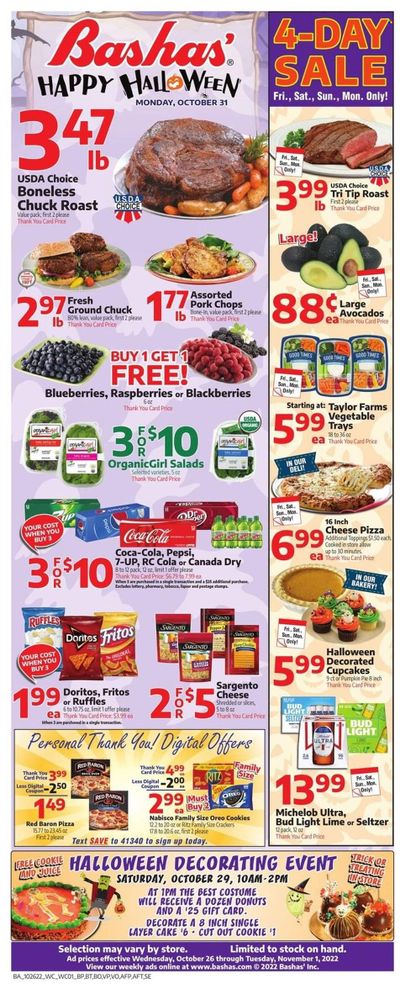 Bashas' (AZ) Weekly Ad Flyer Specials October 26 to November 1, 2022