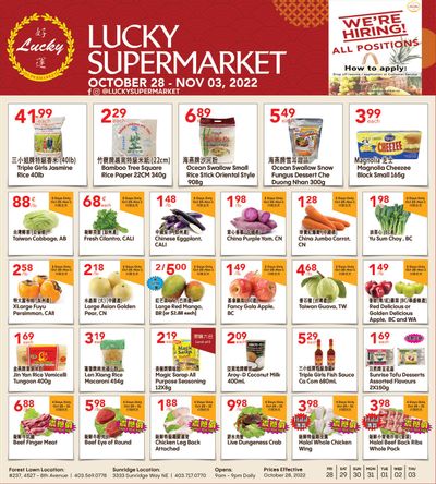 Lucky Supermarket (Calgary) Flyer October 28 to November 3
