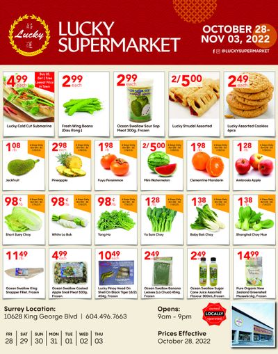 Lucky Supermarket (Surrey) Flyer October 28 to November 3