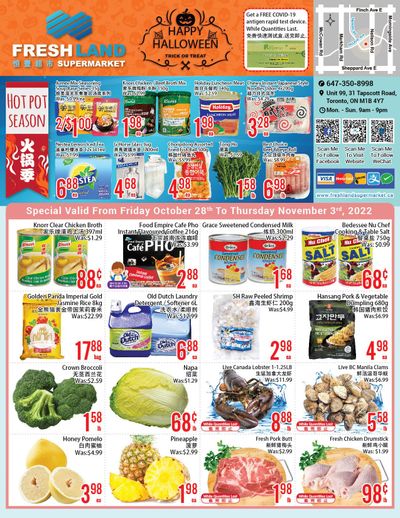 FreshLand Supermarket Flyer October 28 to November 3