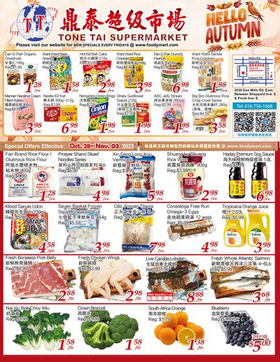 Tone Tai Supermarket Flyer October 28 to November 3