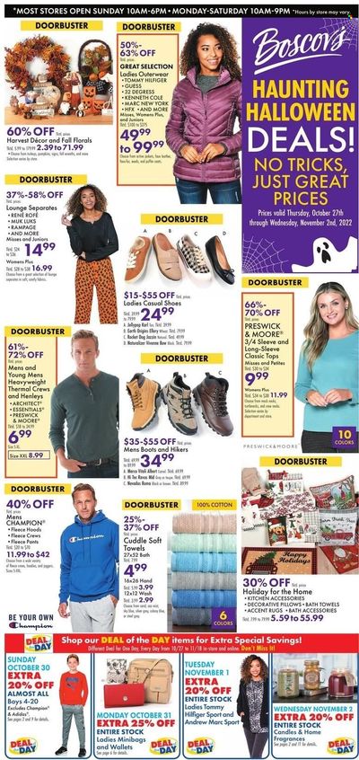 Boscov's (CT, DE, MD, NJ, NY, PA) Weekly Ad Flyer Specials October 27 to November 2, 2022