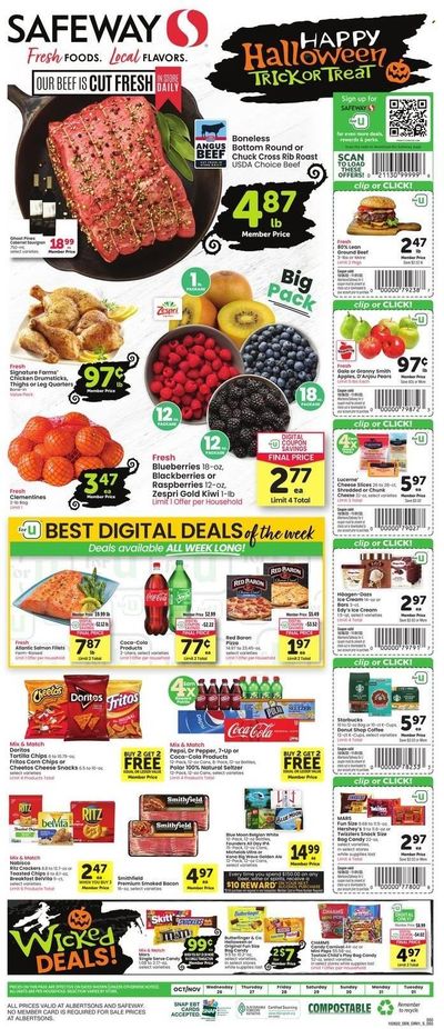 Safeway (SD) Weekly Ad Flyer Specials October 26 to November 1, 2022