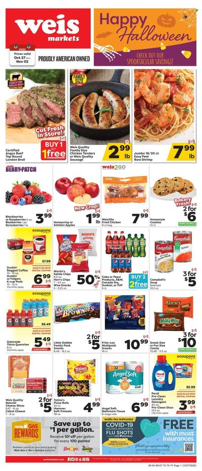 Weis (MD, NY, PA) Weekly Ad Flyer Specials October 27 to November 2, 2022