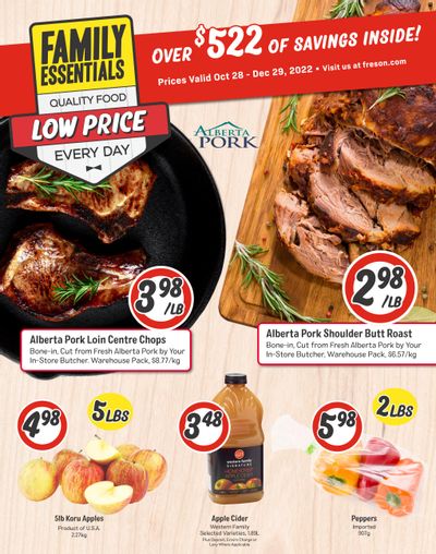 Freson Bros. Family Essentials Flyer October 28 to December 29