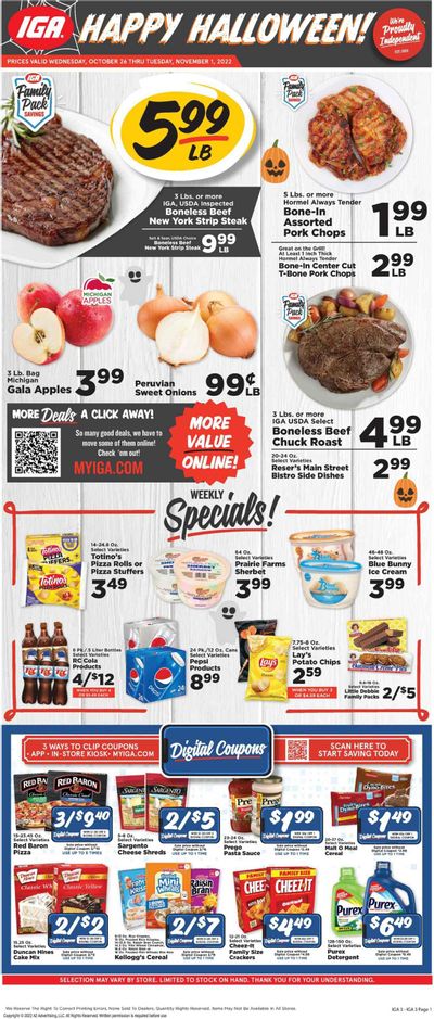 IGA (KY) Weekly Ad Flyer Specials October 26 to November 1, 2022