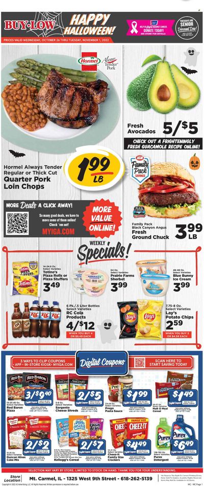 IGA (IL) Weekly Ad Flyer Specials October 26 to November 1, 2022