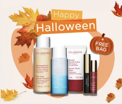 Clarins Canada Sale: FREE 6-Piece Gift w/ Orders $100 + FREE Trio of Bestselling Men’s Skincare w/ Orders $50