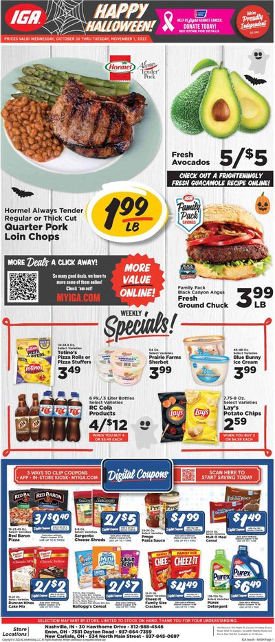 IGA (IN) Weekly Ad Flyer Specials October 26 to November 1, 2022