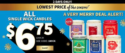 Bath & Body Works Canada Sale: Single Wick Candles for $6.75 + More Deals