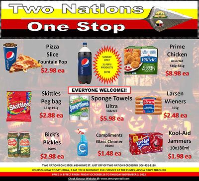 Two Nations One Stop Flyer October 28 to November 3