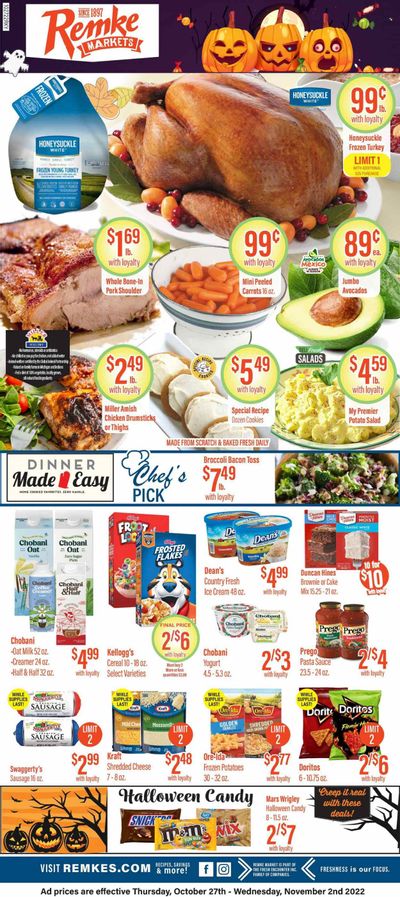 Remke (KY) Weekly Ad Flyer Specials October 27 to November 1, 2022