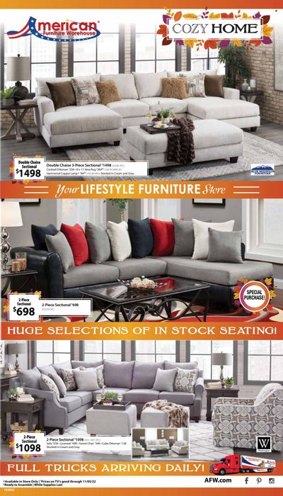 American Furniture Warehouse (AZ, CO, TX) Weekly Ad Flyer Specials October 30 to November 5, 2022