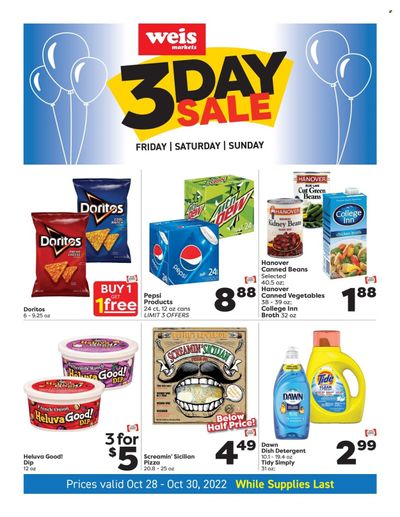 Weis (MD, NY, PA) Weekly Ad Flyer Specials October 28 to October 30, 2022