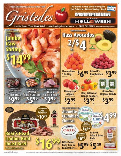 Gristedes (NY) Weekly Ad Flyer Specials October 28 to November 3, 2022