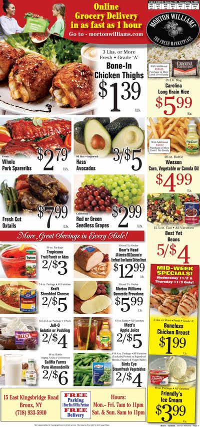 Morton Williams (NY) Weekly Ad Flyer Specials October 28 to November 3, 2022 Morton Williams (NY) Weekly Ad Flyer Specials October 28 to November 3, 2022