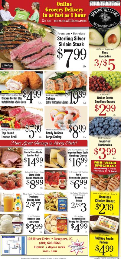 Morton Williams (NJ) Weekly Ad Flyer Specials October 28 to November 3, 2022