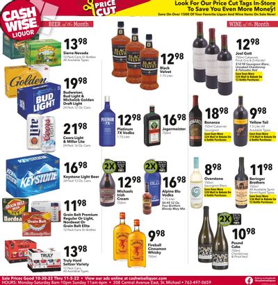Cash Wise Liquor Only (MN) Weekly Ad Flyer Specials October 30 to November 5, 2022