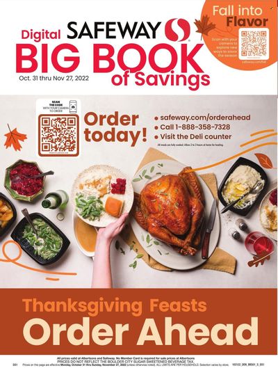 Safeway (CO) Weekly Ad Flyer Specials October 31 to November 27, 2022