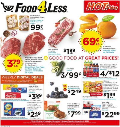 Food 4 Less (CA) Weekly Ad Flyer Specials November 2 to November 8, 2022