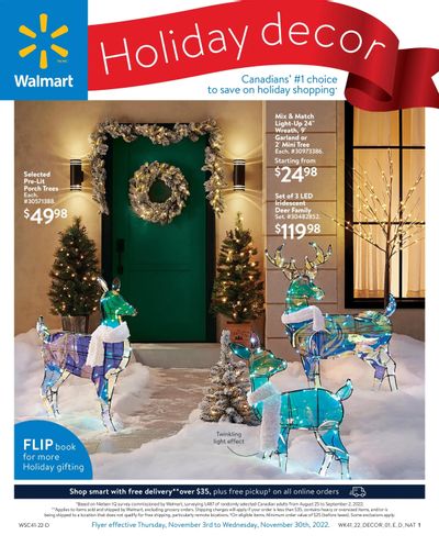 Walmart Holiday Decor Flyer November 3 to 30