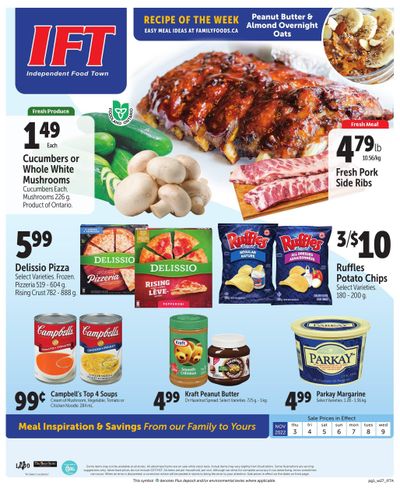 IFT Independent Food Town Flyer November 3 to 9