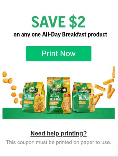 No Frills Ontario: Free Cavendish Waffle Fries or All-Day Breakfast Products!