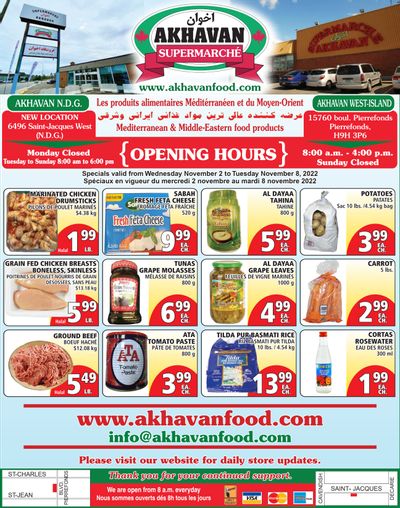 Akhavan Supermarche Flyer November 2 to 8
