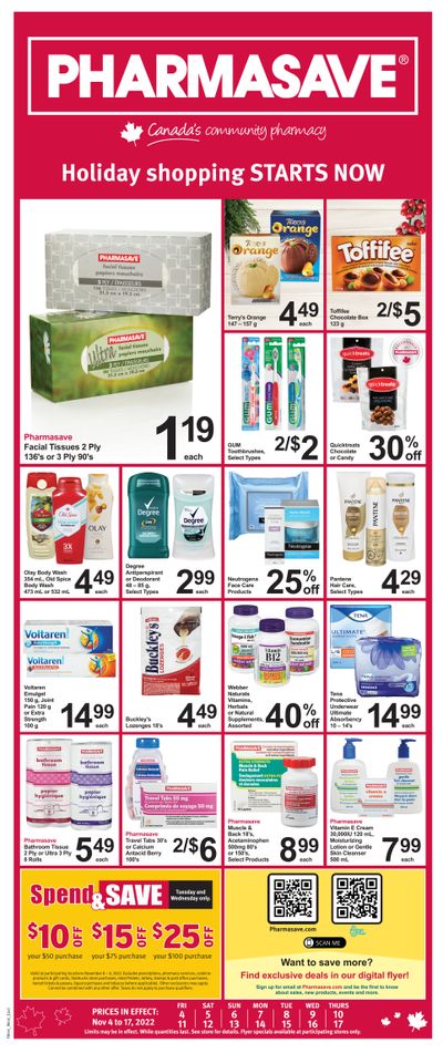 Pharmasave (ON) Flyer November 4 to 17