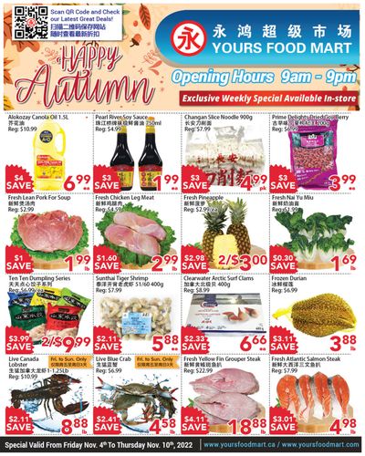 Yours Food Mart Flyer November 4 to 10