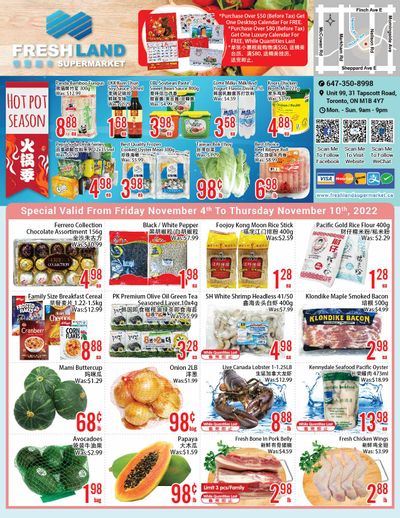 FreshLand Supermarket Flyer November 4 to 10