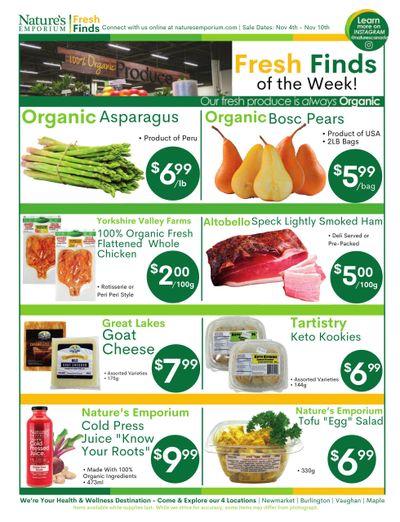 Nature's Emporium Weekly Flyer November 4 to 10