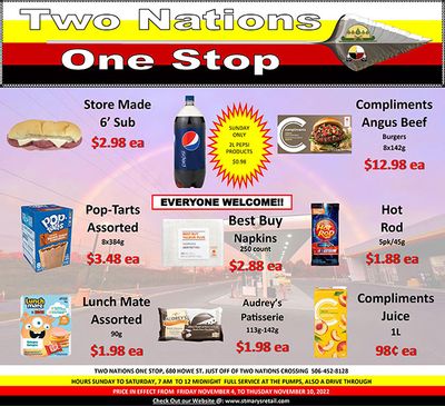Two Nations One Stop Flyer November 4 to 10