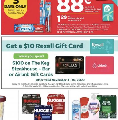 Gift Card Offers This Week: Earn Points And Bonuses When You Purchase Select Gift Cards From Rexall, Shoppers Drug Mart, and Canadian Tire