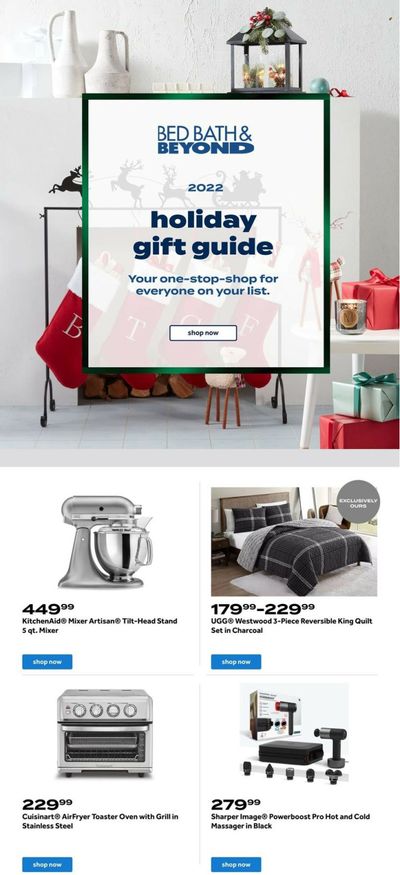 Bed Bath & Beyond Weekly Ad Flyer Specials November 1 to December 25, 2022