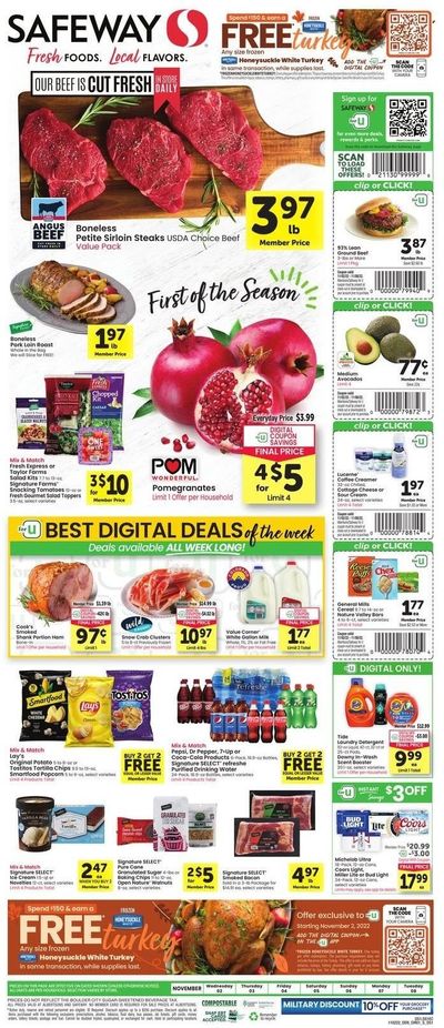 Safeway (CO) Weekly Ad Flyer Specials November 2 to November 8, 2022