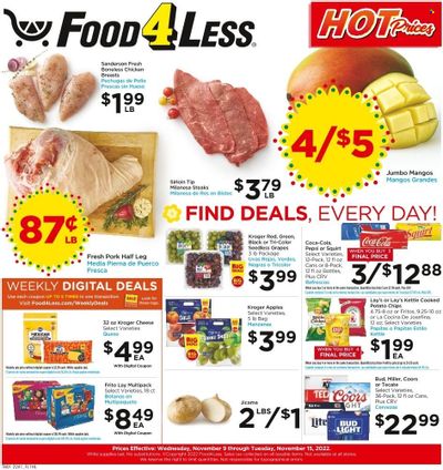 Food 4 Less (CA) Weekly Ad Flyer Specials November 9 to November 15, 2022
