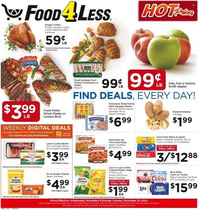 Food 4 Less (IL) Weekly Ad Flyer Specials November 9 to November 15, 2022