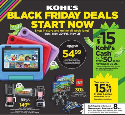 Kohl's Weekly Ad Flyer Specials November 20 to November 25, 2022