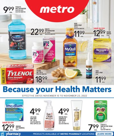 Metro (ON) Because Your Health Matters Flyer November 10 to 23