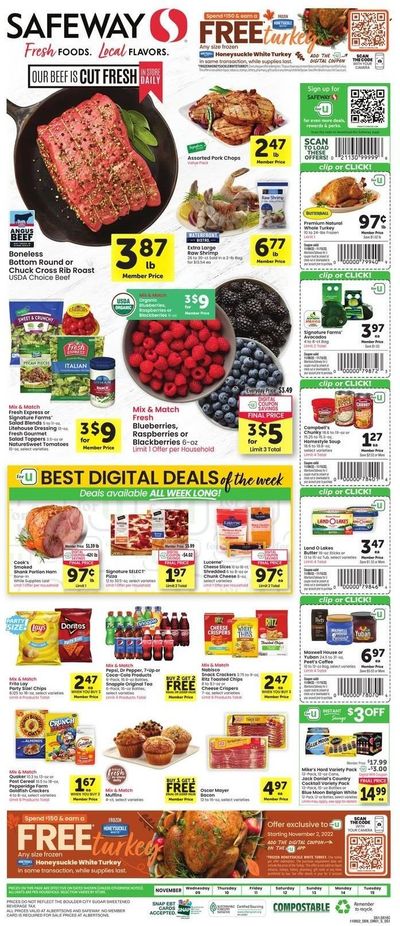 Safeway (CO) Weekly Ad Flyer Specials November 9 to November 15, 2022